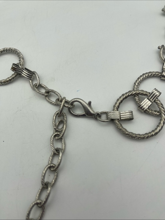 Silver Chain Belt Circles & Horse Bit Western Boho